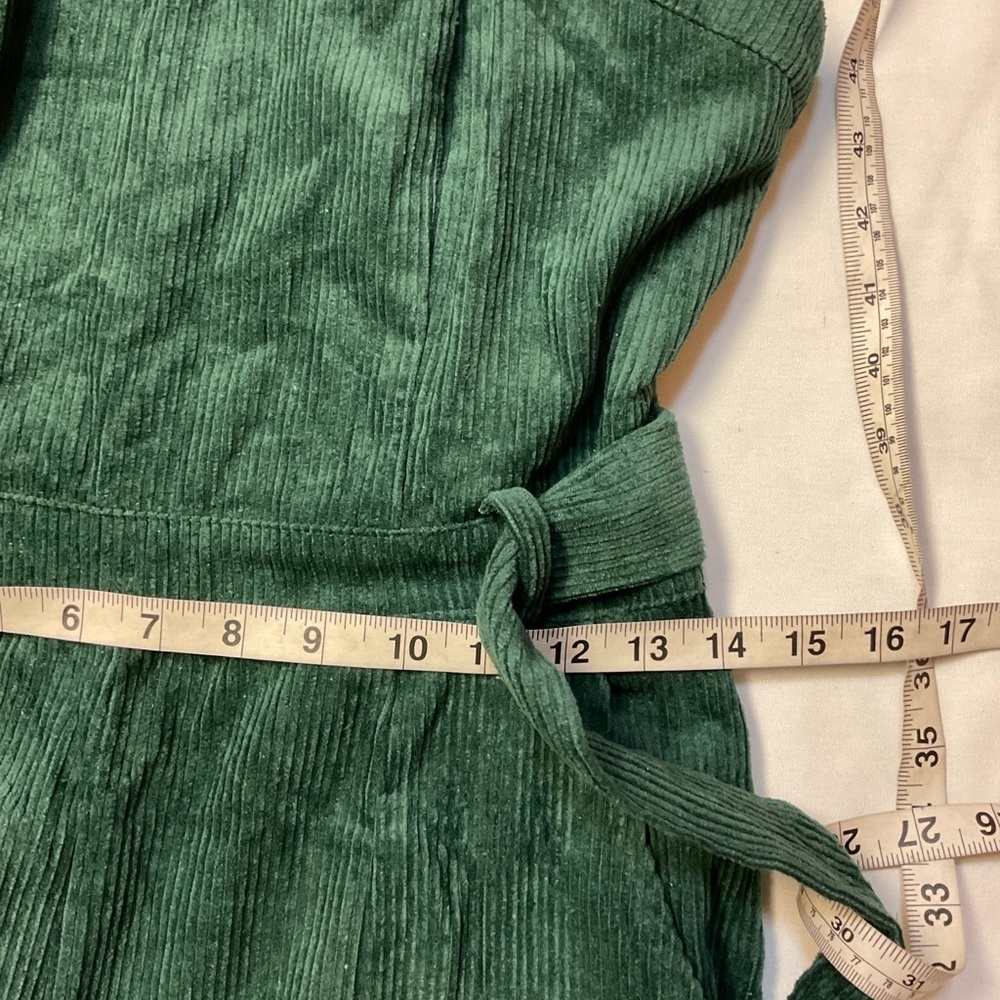 Lulus Green Corduroy Wide-Leg Jumpsuit NWT Women’s Small Belted - Picture 10 of 14